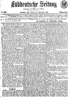 Süddeutsche Zeitung. Morgenblatt (Süddeutsche Zeitung) Sonntag 27. September 1863
