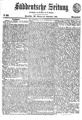 Süddeutsche Zeitung. Morgenblatt (Süddeutsche Zeitung) Montag 28. September 1863