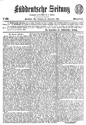 Süddeutsche Zeitung. Morgenblatt (Süddeutsche Zeitung) Dienstag 29. September 1863