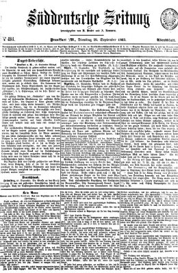 Süddeutsche Zeitung. Morgenblatt (Süddeutsche Zeitung) Dienstag 29. September 1863