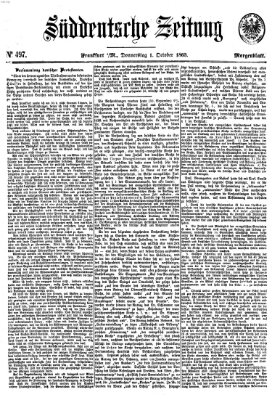 Süddeutsche Zeitung. Morgenblatt (Süddeutsche Zeitung) Donnerstag 1. Oktober 1863