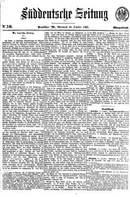 Süddeutsche Zeitung. Morgenblatt (Süddeutsche Zeitung) Mittwoch 28. Oktober 1863