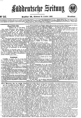 Süddeutsche Zeitung. Morgenblatt (Süddeutsche Zeitung) Mittwoch 28. Oktober 1863