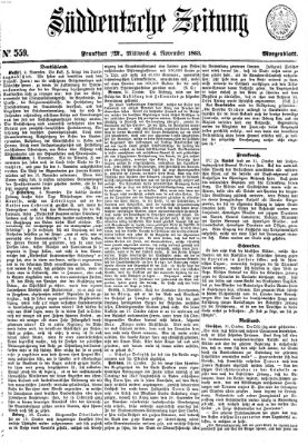 Süddeutsche Zeitung. Morgenblatt (Süddeutsche Zeitung) Mittwoch 4. November 1863