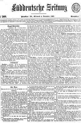 Süddeutsche Zeitung. Morgenblatt (Süddeutsche Zeitung) Mittwoch 4. November 1863