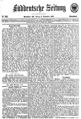 Süddeutsche Zeitung. Morgenblatt (Süddeutsche Zeitung) Freitag 6. November 1863