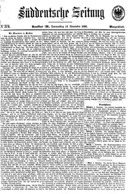 Süddeutsche Zeitung. Morgenblatt (Süddeutsche Zeitung) Donnerstag 12. November 1863