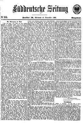 Süddeutsche Zeitung. Morgenblatt (Süddeutsche Zeitung) Mittwoch 18. November 1863