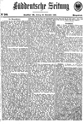 Süddeutsche Zeitung. Morgenblatt (Süddeutsche Zeitung) Freitag 20. November 1863