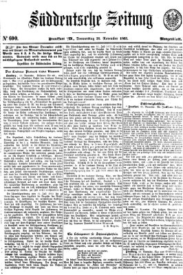 Süddeutsche Zeitung. Morgenblatt (Süddeutsche Zeitung) Donnerstag 26. November 1863