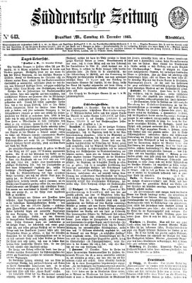 Süddeutsche Zeitung. Morgenblatt (Süddeutsche Zeitung) Samstag 19. Dezember 1863