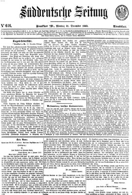 Süddeutsche Zeitung. Morgenblatt (Süddeutsche Zeitung) Montag 21. Dezember 1863