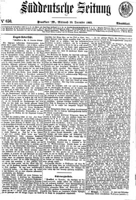 Süddeutsche Zeitung. Morgenblatt (Süddeutsche Zeitung) Mittwoch 23. Dezember 1863