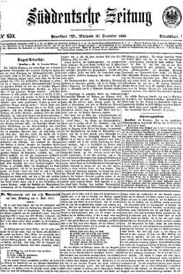 Süddeutsche Zeitung. Morgenblatt (Süddeutsche Zeitung) Mittwoch 30. Dezember 1863