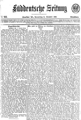 Süddeutsche Zeitung. Morgenblatt (Süddeutsche Zeitung) Donnerstag 31. Dezember 1863