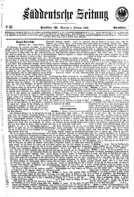 Süddeutsche Zeitung. Morgenblatt (Süddeutsche Zeitung) Montag 1. Februar 1864
