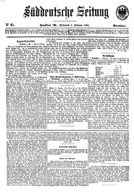 Süddeutsche Zeitung. Morgenblatt (Süddeutsche Zeitung) Mittwoch 3. Februar 1864