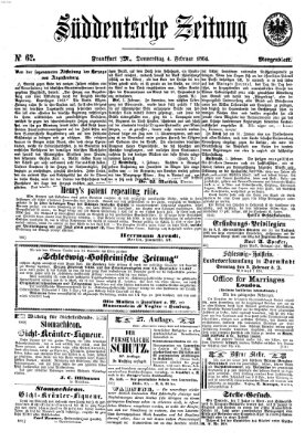 Süddeutsche Zeitung. Morgenblatt (Süddeutsche Zeitung) Donnerstag 4. Februar 1864