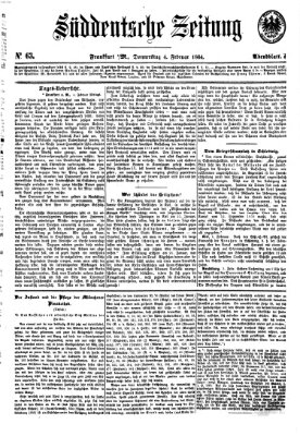 Süddeutsche Zeitung. Morgenblatt (Süddeutsche Zeitung) Donnerstag 4. Februar 1864