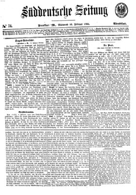 Süddeutsche Zeitung. Morgenblatt (Süddeutsche Zeitung) Mittwoch 10. Februar 1864