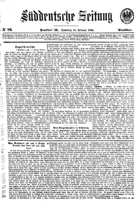 Süddeutsche Zeitung. Morgenblatt (Süddeutsche Zeitung) Samstag 13. Februar 1864