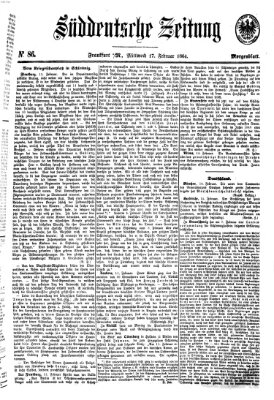 Süddeutsche Zeitung. Morgenblatt (Süddeutsche Zeitung) Mittwoch 17. Februar 1864