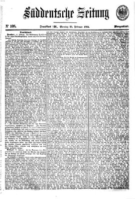 Süddeutsche Zeitung. Morgenblatt (Süddeutsche Zeitung) Montag 29. Februar 1864