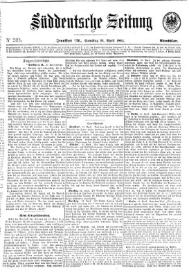 Süddeutsche Zeitung. Morgenblatt (Süddeutsche Zeitung) Samstag 23. April 1864