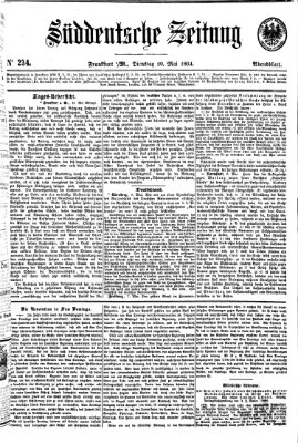 Süddeutsche Zeitung. Morgenblatt (Süddeutsche Zeitung) Dienstag 10. Mai 1864