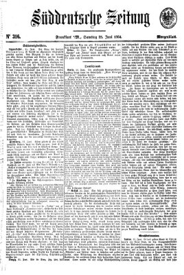 Süddeutsche Zeitung. Morgenblatt (Süddeutsche Zeitung) Samstag 25. Juni 1864