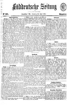 Süddeutsche Zeitung. Morgenblatt (Süddeutsche Zeitung) Sonntag 26. Juni 1864