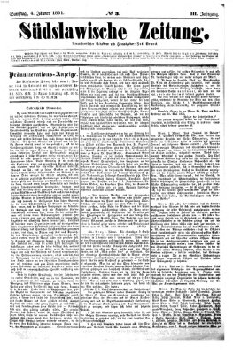 Südslawische Zeitung Samstag 4. Januar 1851