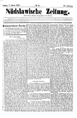 Südslawische Zeitung Dienstag 7. Januar 1851