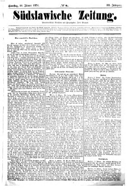 Südslawische Zeitung Samstag 11. Januar 1851