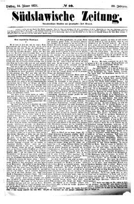 Südslawische Zeitung Dienstag 14. Januar 1851