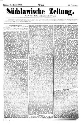 Südslawische Zeitung Dienstag 21. Januar 1851