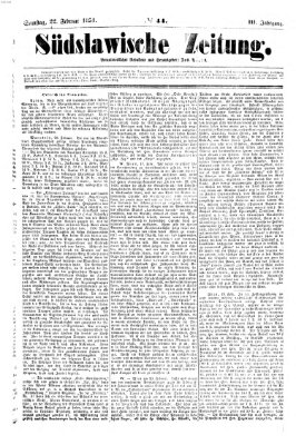 Südslawische Zeitung Samstag 22. Februar 1851