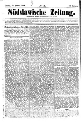 Südslawische Zeitung Dienstag 25. Februar 1851