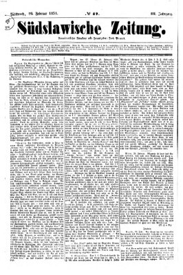 Südslawische Zeitung Mittwoch 26. Februar 1851