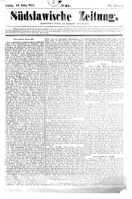 Südslawische Zeitung Freitag 14. März 1851