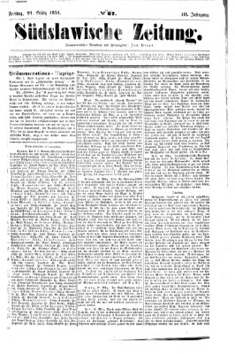 Südslawische Zeitung Freitag 21. März 1851