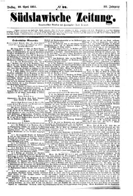 Südslawische Zeitung Dienstag 22. April 1851