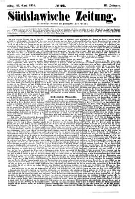 Südslawische Zeitung Samstag 26. April 1851