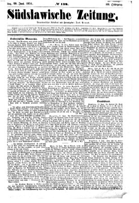 Südslawische Zeitung Freitag 20. Juni 1851