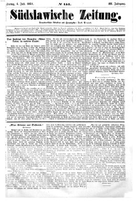 Südslawische Zeitung Freitag 4. Juli 1851