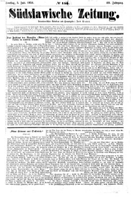 Südslawische Zeitung Samstag 5. Juli 1851