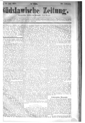 Südslawische Zeitung Dienstag 15. Juli 1851