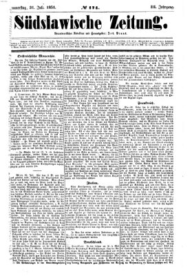 Südslawische Zeitung Donnerstag 31. Juli 1851