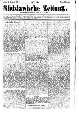 Südslawische Zeitung Samstag 2. August 1851