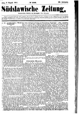 Südslawische Zeitung Samstag 9. August 1851